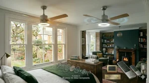 A compact, 3-blade remote control ceiling fan designed for smaller spaces like a modern UK flat or kitchen-diner.