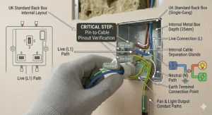 Digital wall control interface featuring a touch-sensitive slider for dimming ceiling fan lights.