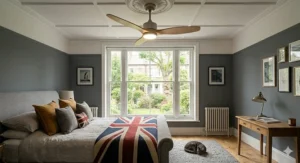 A versatile modern ceiling fan design featuring an integrated energy-efficient LED light.
