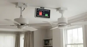 Infographic showing electricity consumption and running cost comparisons between DC and AC ceiling fans to help lower household energy bills.