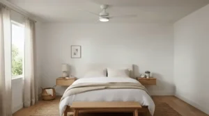 Enjoying whisper-quiet operation with a modern sleep timer ceiling fan.